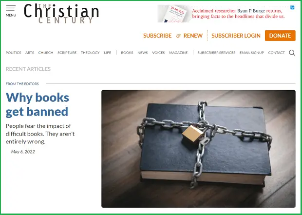 the christian century landing page