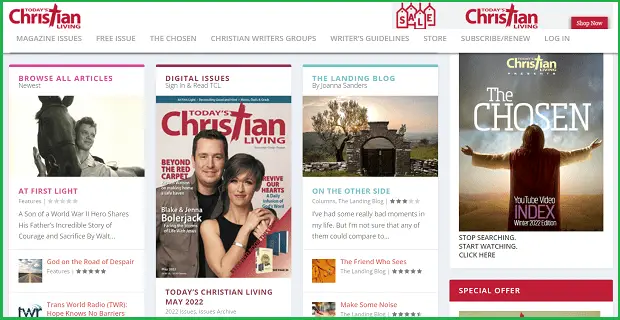 today's christian living landing page