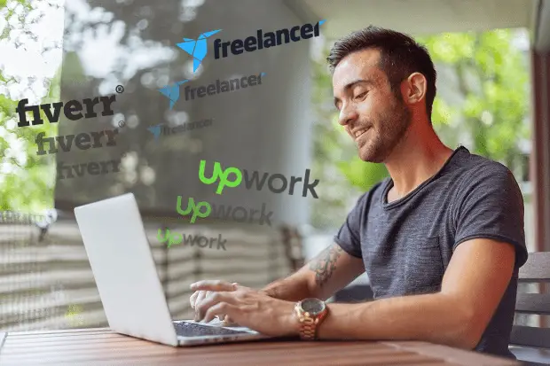 upwork, freelancer, fiverr logos