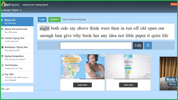 10fastfingers - Writing Speed Test Websites