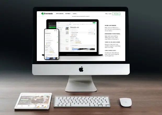evernote on computer screen