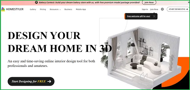 homestyler landing page