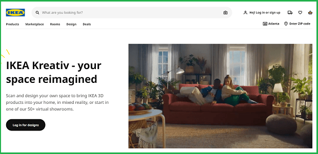 ikea home planner landing page