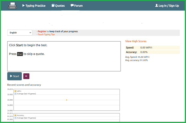keyhero.com = Writing Speed Test Websites