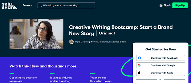 skillshare creative writing bootcamp
