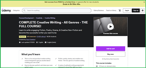 udemy complete creative writing