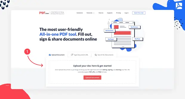 PDFLiner landing page