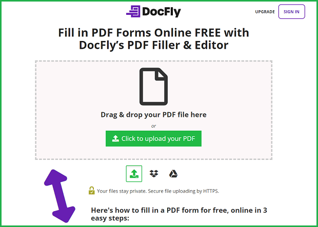docfly pdf filler landing page