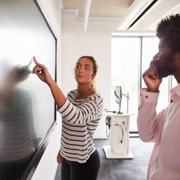 Interactive whiteboard used during a teaching session