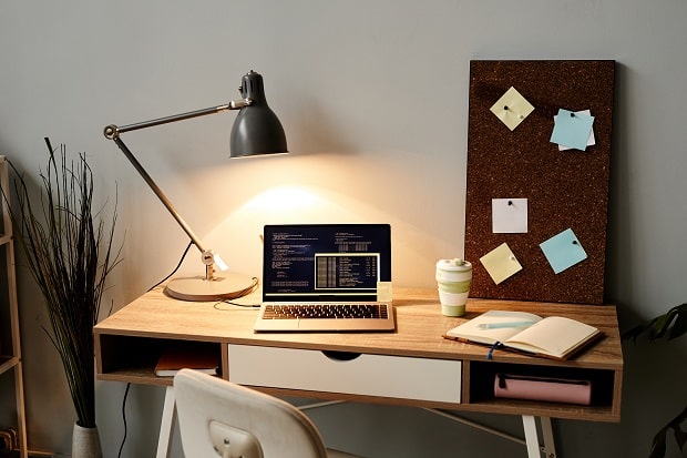 desk lamp at a home office