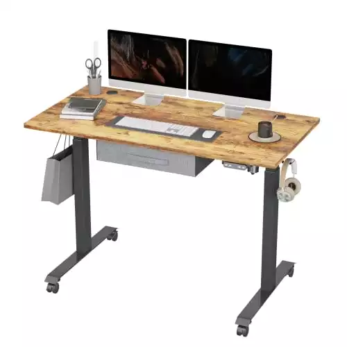 FEZIBO Electric Height Adjustable Standing Desk with Drawer