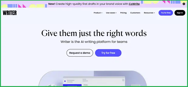 writer landing page