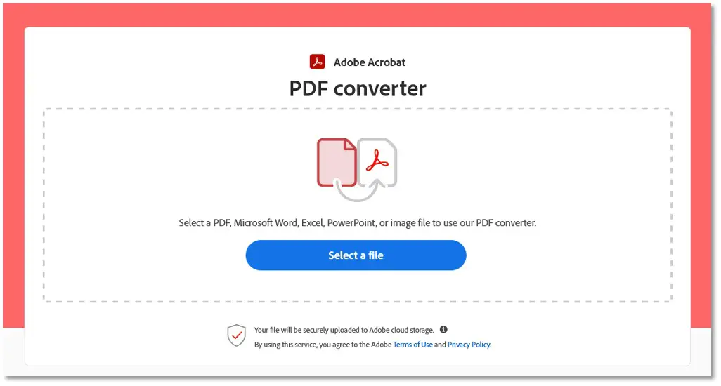 Adobe Online PDF Converter