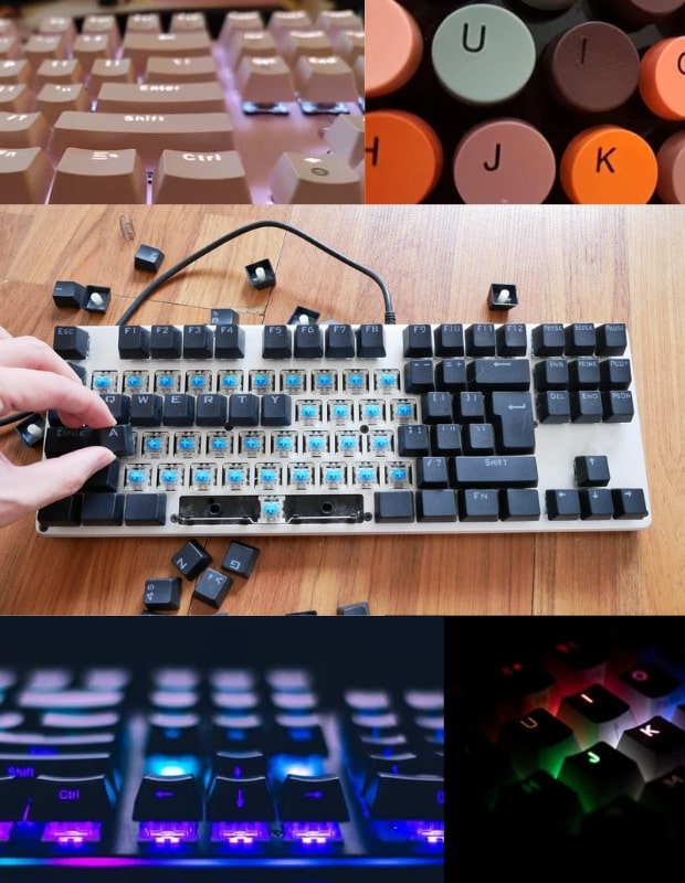 different types of keycaps for writing