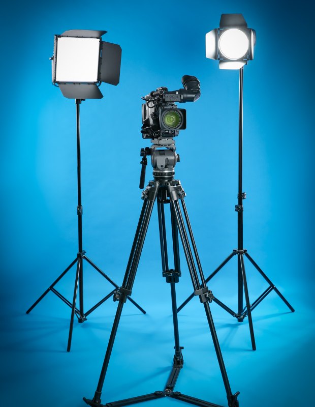 Professional camera equipment and lights