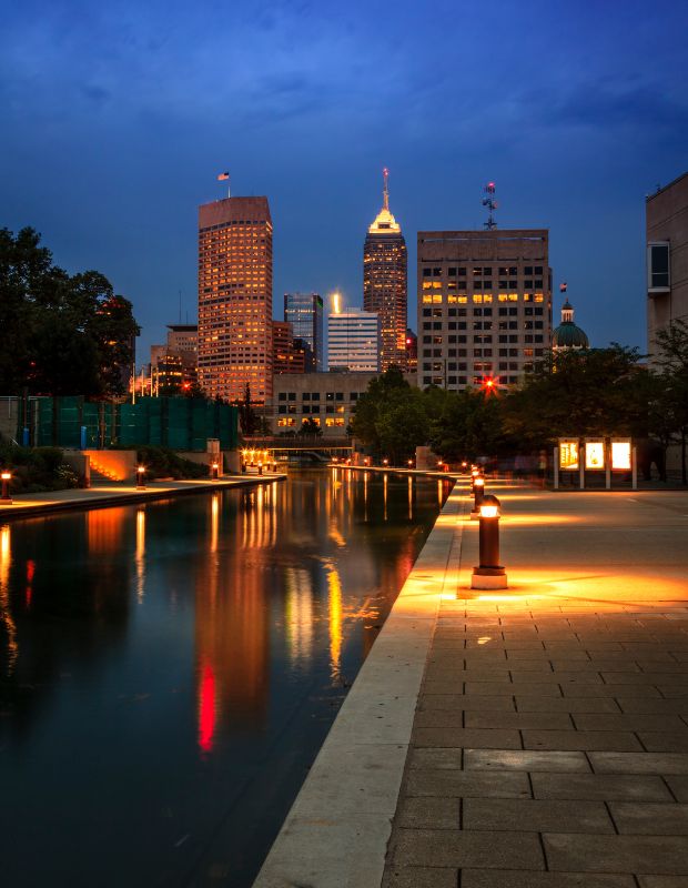Indianapolis skyline at night