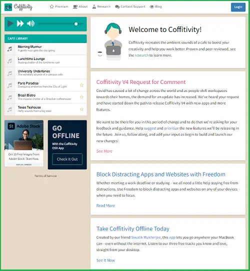 Coffitivity screenshot