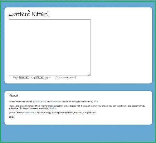 Written Kitten screenshot