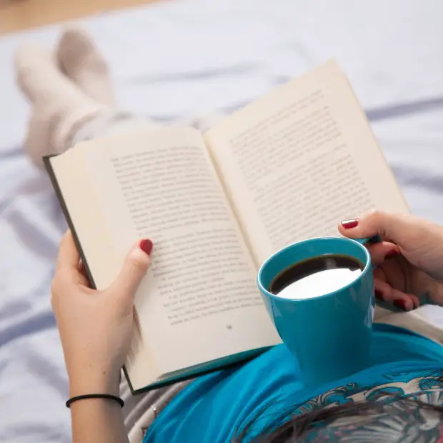 reading a book in bed