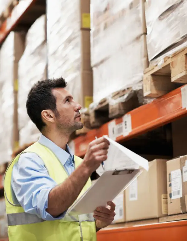 a warehouse worker managing inventory
