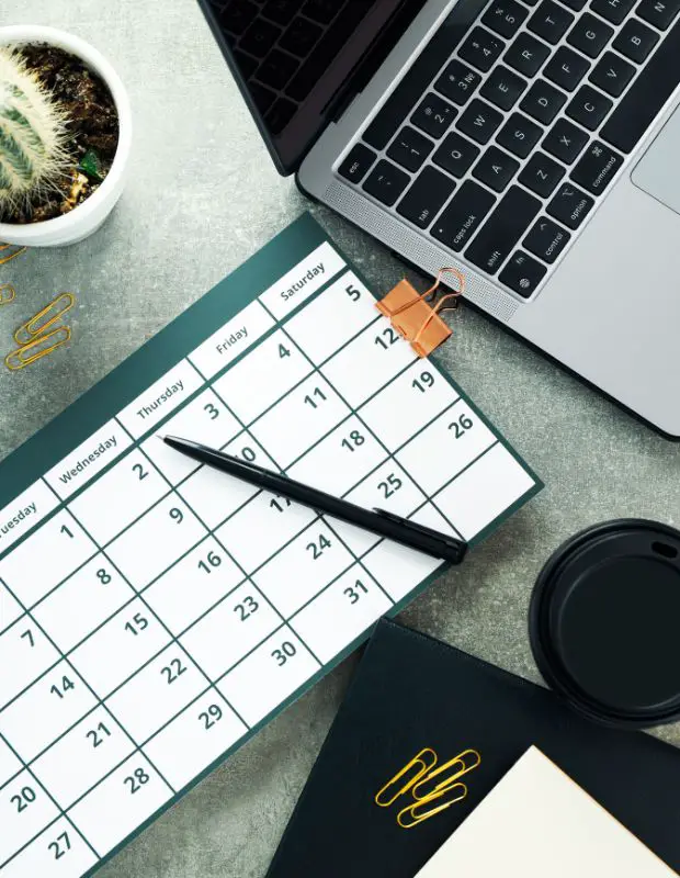 calendar on a modern desk