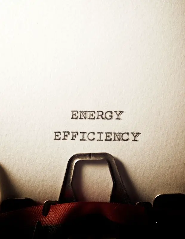 energy efficiency written on a typewriter paper